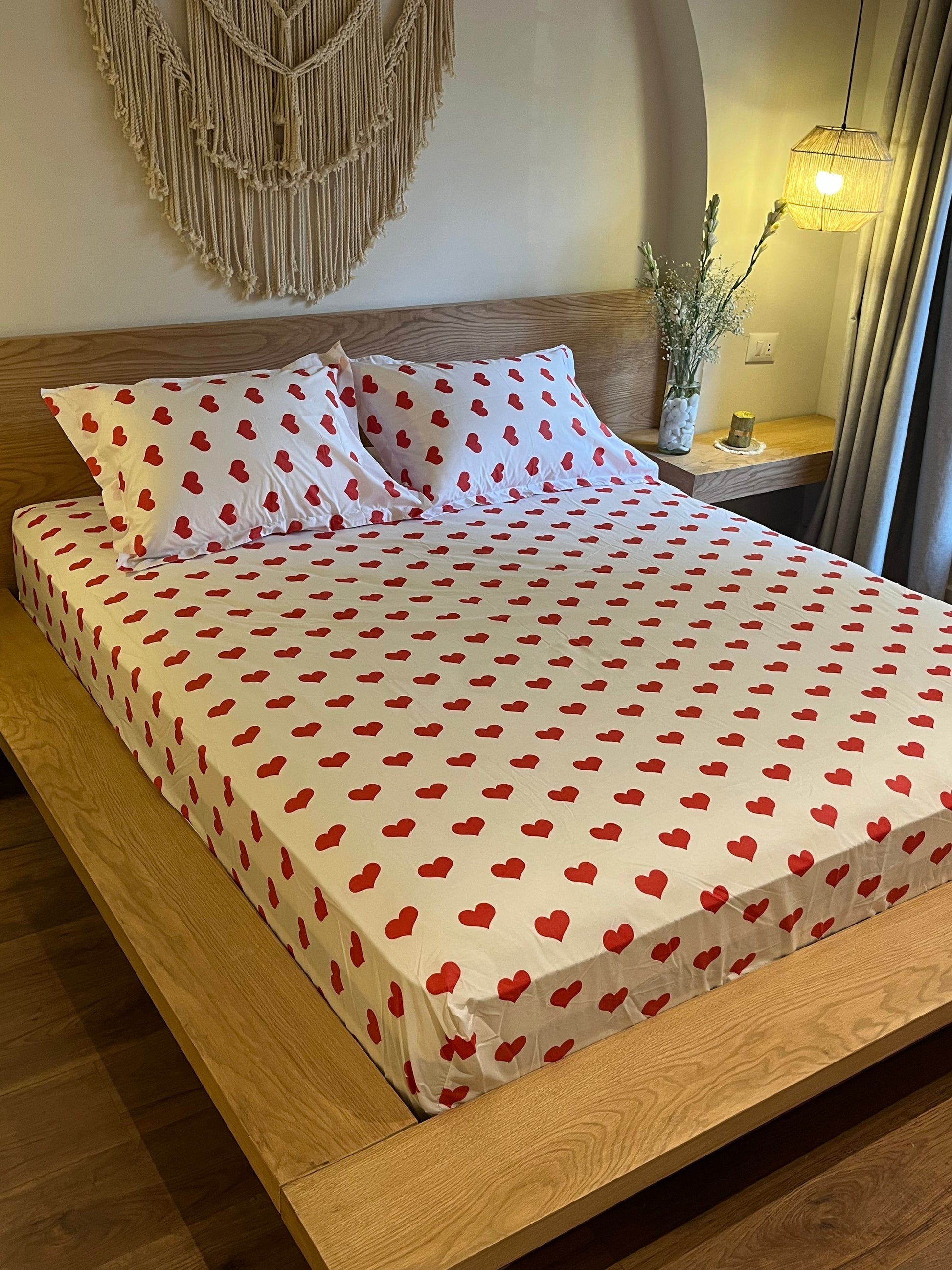 SWEET HEARTS cotton bedsheet